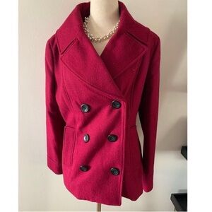 Vintage MERONA Coat Size M Wool Coat Double Breasted Bright Career Y2K